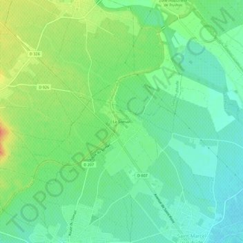 Mapa topográfico Le Somail, altitude, relevo
