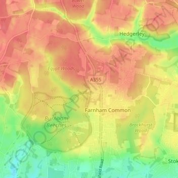 Mapa topográfico Egypt, altitude, relevo