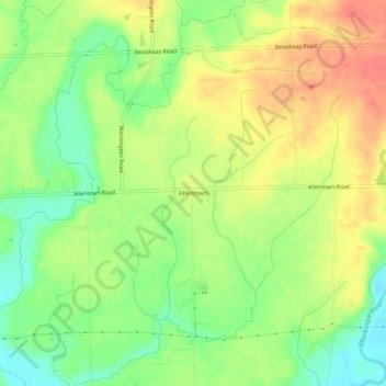 Mapa topográfico Allentown, altitude, relevo