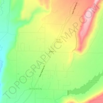 Mapa topográfico Eckert, altitude, relevo