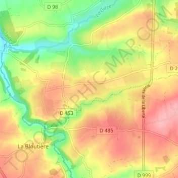 Mapa topográfico La Cage, altitude, relevo