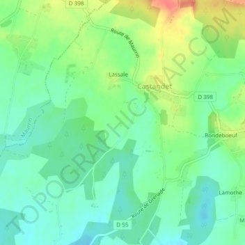 Mapa topográfico Ja, altitude, relevo
