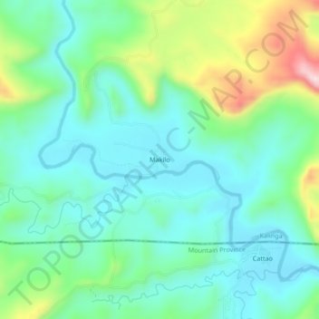 Mapa topográfico Makilo, altitude, relevo