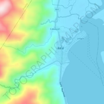 Mapa topográfico Poblacion, altitude, relevo