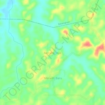 Mapa topográfico Meranti Jaya, altitude, relevo