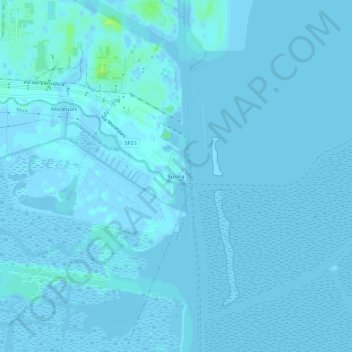 Mapa topográfico Fusina, altitude, relevo