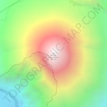 Mapa topográfico Volcán Santa María, altitude, relevo