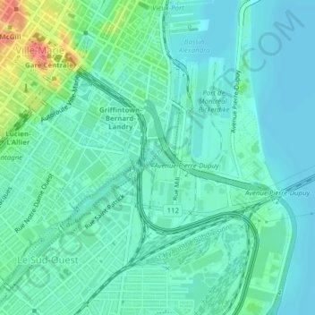 Mapa topográfico Bassin Peel, altitude, relevo