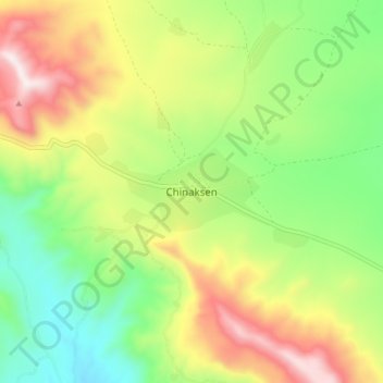 Mapa topográfico Chinaksen, altitude, relevo