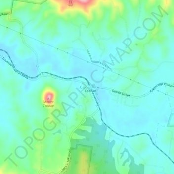 Mapa topográfico Cooran, altitude, relevo