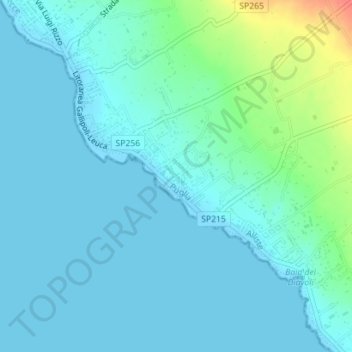 Mapa topográfico Capilungo, altitude, relevo