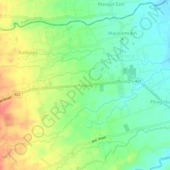 Mapa topográfico Alupay, altitude, relevo
