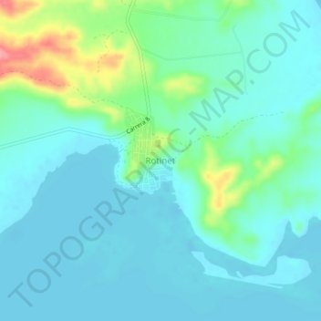 Mapa topográfico Rotinet, altitude, relevo