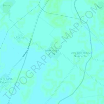 Mapa topográfico Islam Nagar 81 RB, altitude, relevo