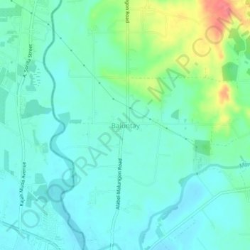 Mapa topográfico Baluntay, altitude, relevo