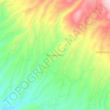 Mapa topográfico Resapombo, altitude, relevo