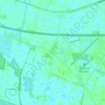 Mapa topográfico Sandtoft, altitude, relevo