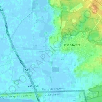 Mapa topográfico Aanwas, altitude, relevo