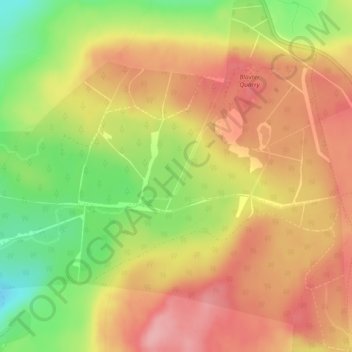 Mapa topográfico Blaxter Bog, altitude, relevo