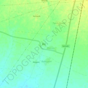 Mapa topográfico Wani, altitude, relevo