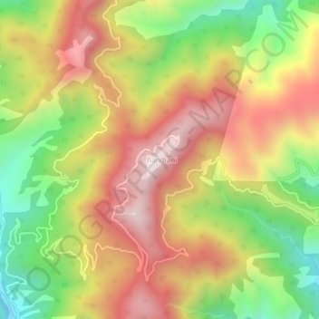 Mapa topográfico Thandiani, altitude, relevo