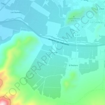 Mapa topográfico San Vicente, altitude, relevo