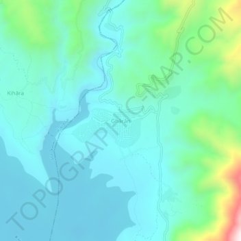 Mapa topográfico Ghārān, altitude, relevo