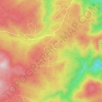 Mapa topográfico Bark Ranch, altitude, relevo