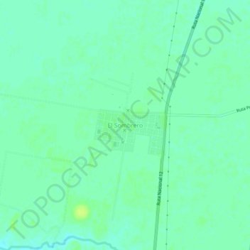 Mapa topográfico El Sombrero, altitude, relevo