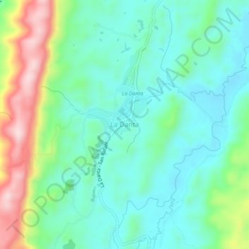 Mapa topográfico La Danta, altitude, relevo