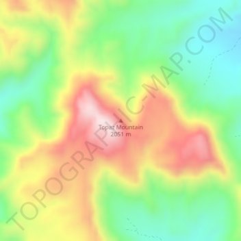 Mapa topográfico Topaz Mountain, altitude, relevo