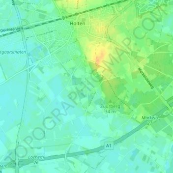 Mapa topográfico Beuseberg, altitude, relevo