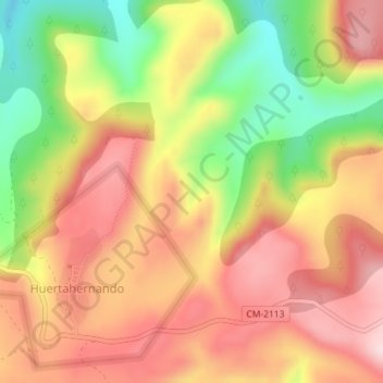 Mapa topográfico El Mirón, altitude, relevo