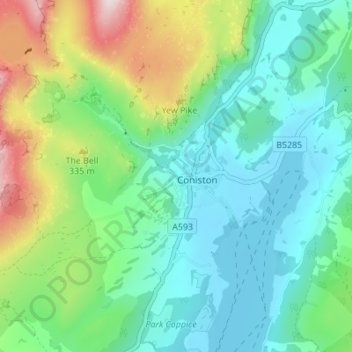 Mapa topográfico Dixon Ground, altitude, relevo