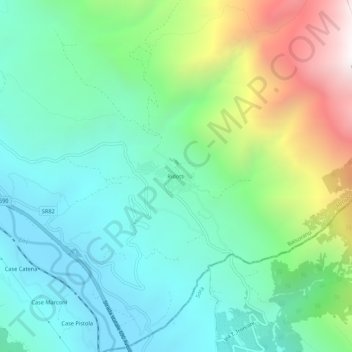 Mapa topográfico Ridotti, altitude, relevo