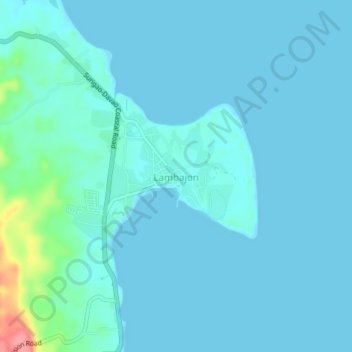 Mapa topográfico Lambajon, altitude, relevo