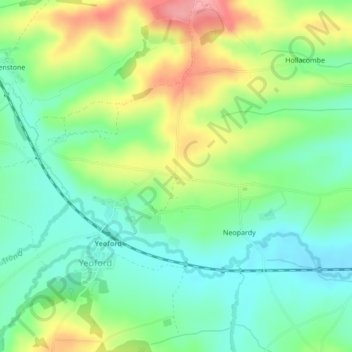 Mapa topográfico Brandside Corner, altitude, relevo