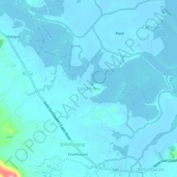 Mapa topográfico San Pedro, altitude, relevo