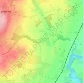 Mapa topográfico Sturton Grange, altitude, relevo