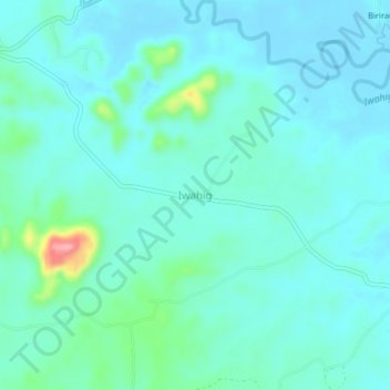 Mapa topográfico Iwahig, altitude, relevo