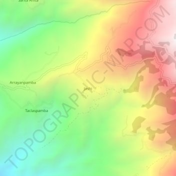 Mapa topográfico Jashi, altitude, relevo