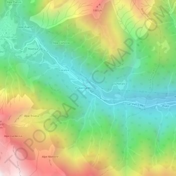 Mapa topográfico Madonna, altitude, relevo