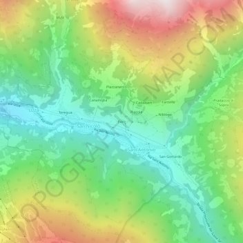 Mapa topográfico Paris, altitude, relevo
