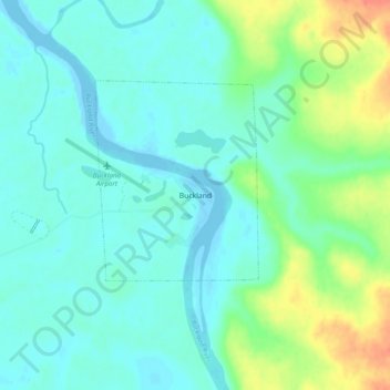 Mapa topográfico Buckland, altitude, relevo