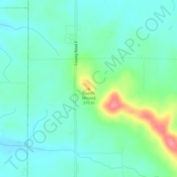 Mapa topográfico Saddle Mound, altitude, relevo