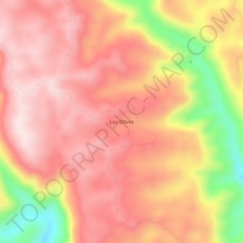 Mapa topográfico Los Olivos, altitude, relevo