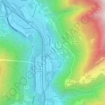 Mapa topográfico Le Bouchet, altitude, relevo