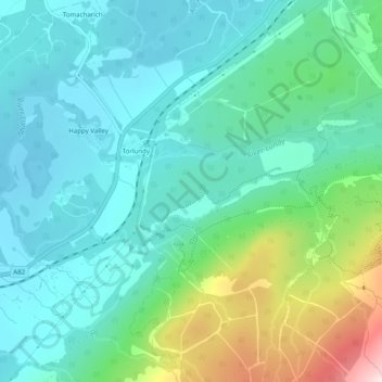 Mapa topográfico Leanachan Forest, altitude, relevo