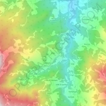 Mapa topográfico Prelo, altitude, relevo