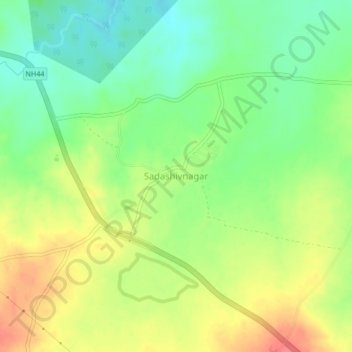 Mapa topográfico Sadashivnagar, altitude, relevo